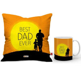 Best Dad Ever Cushion & Mug Combo (Orange)